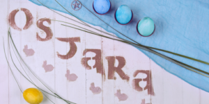 Ostara with Eggs and grass